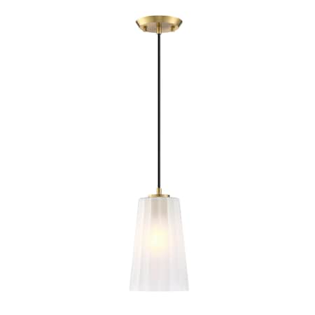 Designers Fountain Liana 60 Watt 1-Light Brushed Gold Glam Pendant Light with Etched Glass Shade D328M-6PB-BG
